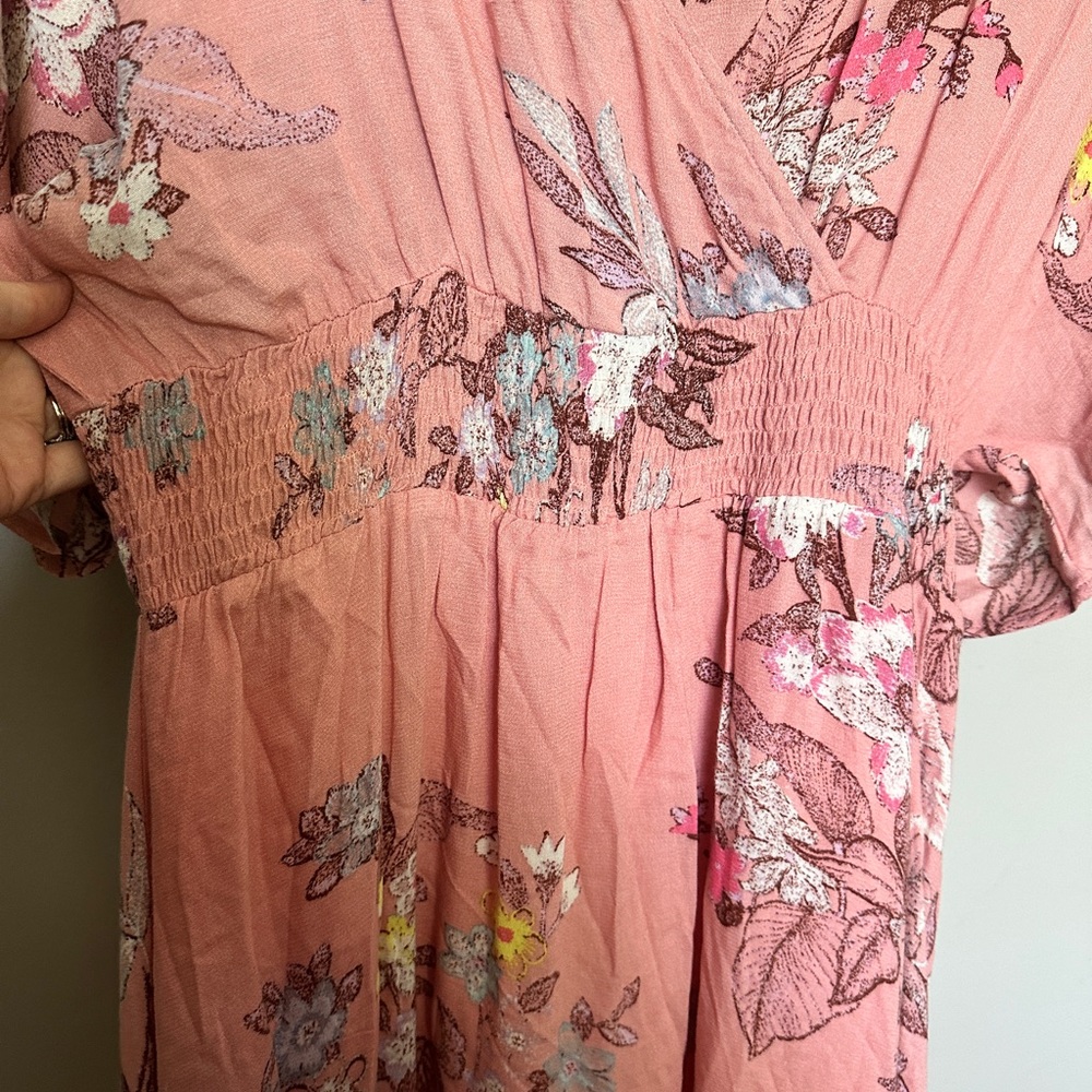 ODDY Pink Floral Dolman Sleeve Maxi Dress - Picture 3 of 7